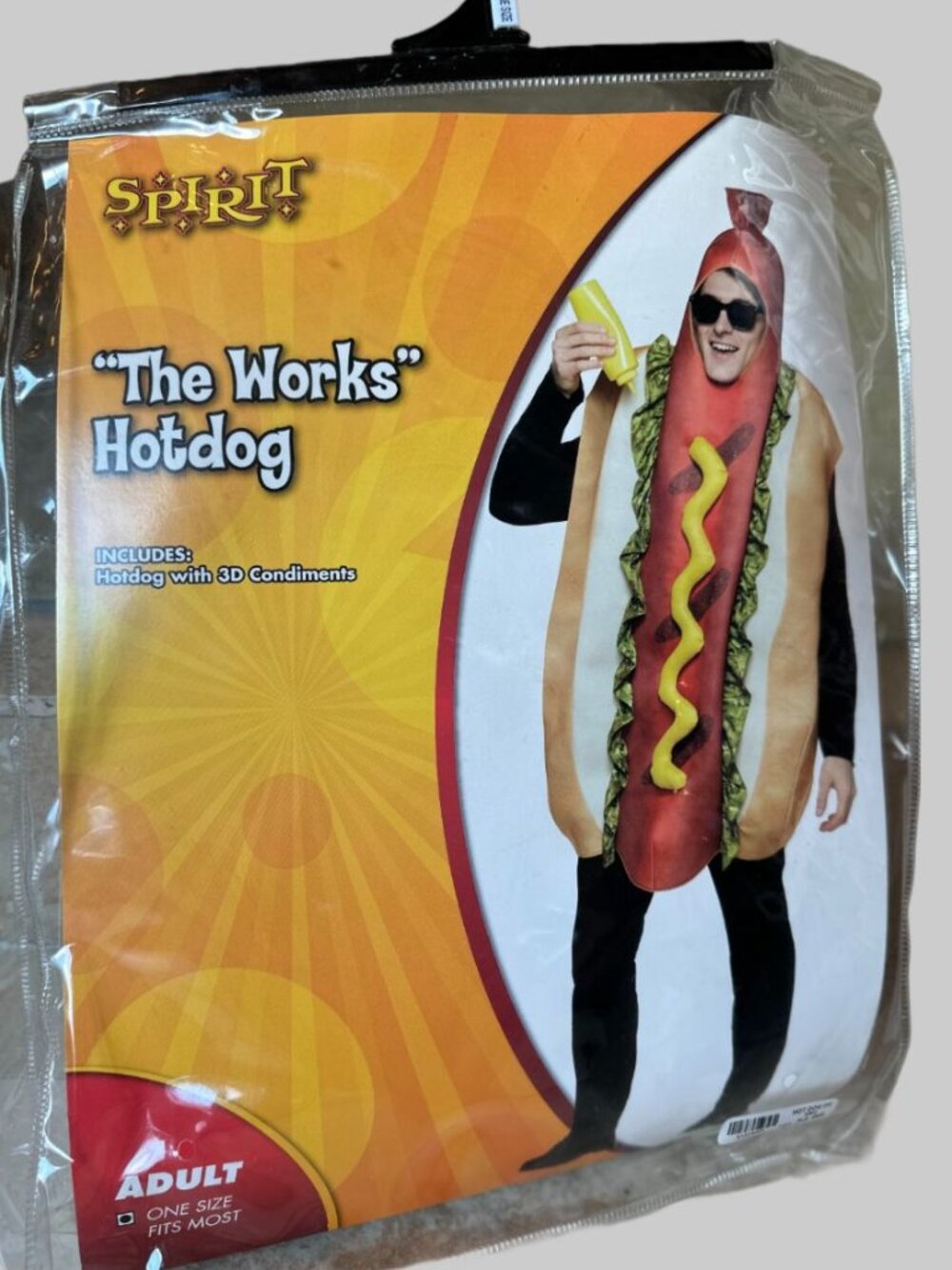 Spirit Halloween Mens Hot Dog Costume Adult One Size Fits Most